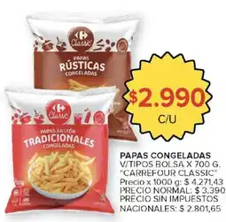 Carrefour Carrefour classic papas congeladas oferta