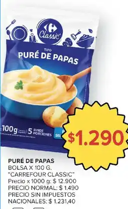 Carrefour Carrefour classic puré de papas oferta