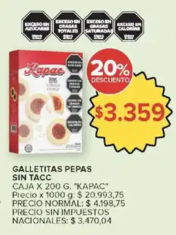 Carrefour Kapac galletitas pepas oferta