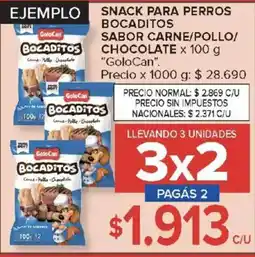 Carrefour Golocan bocaditos sabor carne pollo chocolate oferta