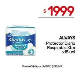 Nini Mayorista Always protector diario respirable xtra oferta