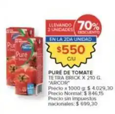 Carrefour Market Arcor - pure de tomate tetra brick oferta