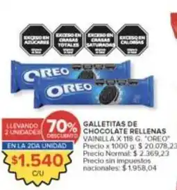 Carrefour Market Oreo - galletitas de chocolate rellenas vainilla oferta