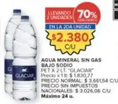 Carrefour Market Glaciar - agua mineral sin gas oferta