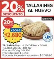Carrefour Market Carrefour - tallarines al huevo oferta
