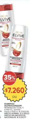 Carrefour Market Elvive - shampoo acondicionador reparacion total 5 oferta