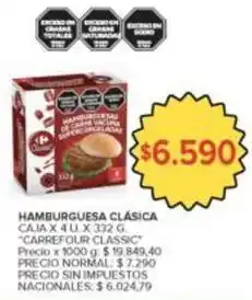Carrefour Market Carrefour - hamburguesa clásica oferta