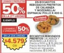 Carrefour Market Bocaditos rebozados prefritos de calabaza y mozzarella/espinaca/ pollo oferta