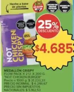 Carrefour Market Medallón crispy not chicken burger oferta