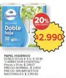 Carrefour Market Papel higiénico doble hoja oferta