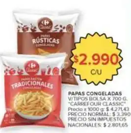Carrefour Market Class - papas congeladas oferta