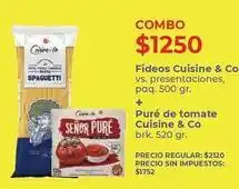 Supermercados Vea Cuisine - fideos spaghetti vs. puré de tomate oferta