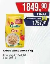 Maxiconsumo Gallo - arroz oro x 1 kg oferta