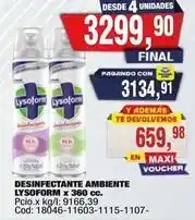 Maxiconsumo Lysoform - desinfectante ambiente lysoform x 360 cc oferta