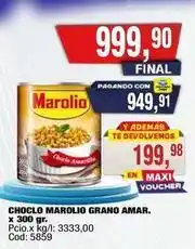 Maxiconsumo Marolio - choclo marolio grano amar. x 300 gr. cod: 5859 oferta