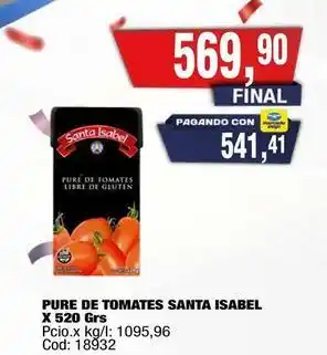 Maxiconsumo Santa isabel - pure de tomates oferta