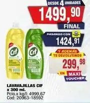 Maxiconsumo Cif - lavavajillas cif x 300 ml. cod: 20963-18592 oferta