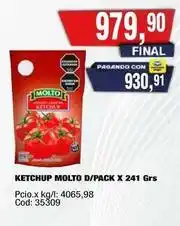 Maxiconsumo Molto - ketchup molto d/pack x 241 grs cod: 35309 oferta