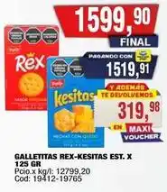 Maxiconsumo Rex - galletitas rex-kesitas est. x 125 gr oferta