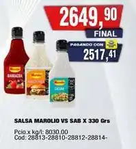 Maxiconsumo Marolio - salsa marolio vs sab x 330 grs oferta