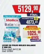 Maxiconsumo Leche en polvo molico balance x 800 gr oferta