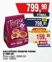 Maxiconsumo Terepin - galletitas terepi pepas x 200 gr oferta
