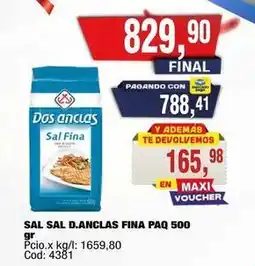 Maxiconsumo Dos anclas - sal sal d.anclas fina paq 500 gr oferta