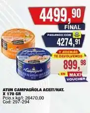 Maxiconsumo Atun campagnola aceit/nat. x 170 gr oferta