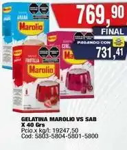 Maxiconsumo Marolio - gelatina vs sab x 40 grs oferta