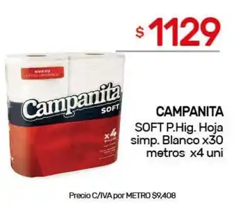 Campanita soft p.hig. hoja simp. blanco