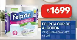 Nini Mayorista FELPITA COR.DE ALGODON P.Hig. Doble hoja oferta