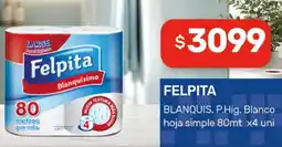 Nini Mayorista Felpita blanquis. p.hig. blanco hoja simple oferta
