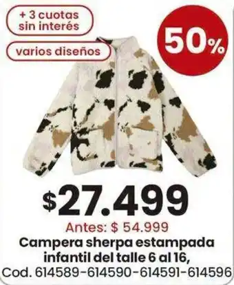 Campera sherpa estampada infantil