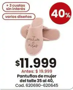 Coto Pantuflas de mujer oferta