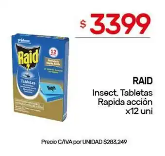 Nini Mayorista Raid insect. tabletas rapida acción oferta
