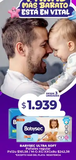 Supermayorista Vital Babysec pañales regular oferta