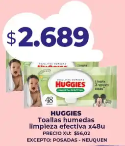Supermayorista Vital Huggies toallas humedas limpieza efectiva oferta