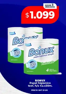 Supermayorista Vital Bonux papel higiénico simple texturado oferta