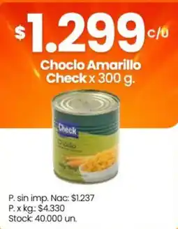 Changomas Check choclo amarillo oferta