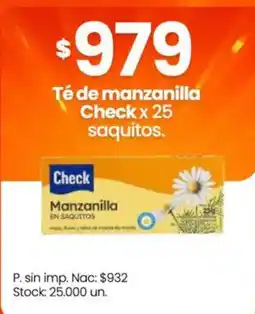 Changomas Check té de manzanilla oferta