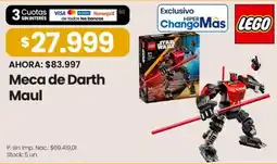 Changomas Lego meca de darth maul oferta