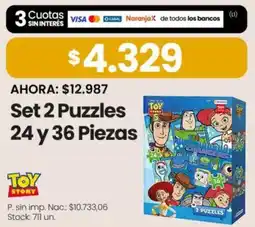Changomas Toy story set 2 puzzles 24 y 36 piezas oferta
