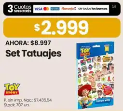 Changomas Toy story set tatuajes oferta