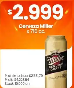 Changomas Miller cerveza oferta