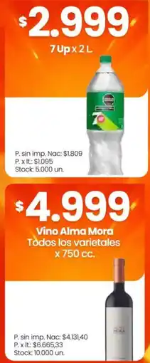 Changomas 7up agua mineral oferta