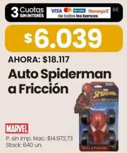 Changomas Marvel auto spiderman a fricción oferta