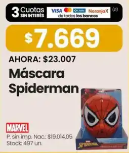 Changomas Marvel máscara spiderman oferta
