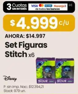 Changomas Disney set figuras stitch x6 oferta
