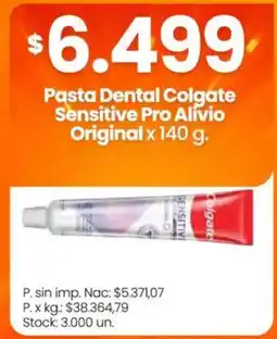 Changomas Colgate pasta dental sensitive pro alivio original oferta