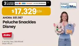 Changomas Zuru peluche snackles disney oferta